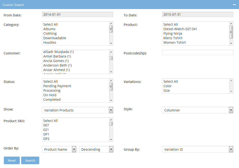 woocommerce-product-variation-filter