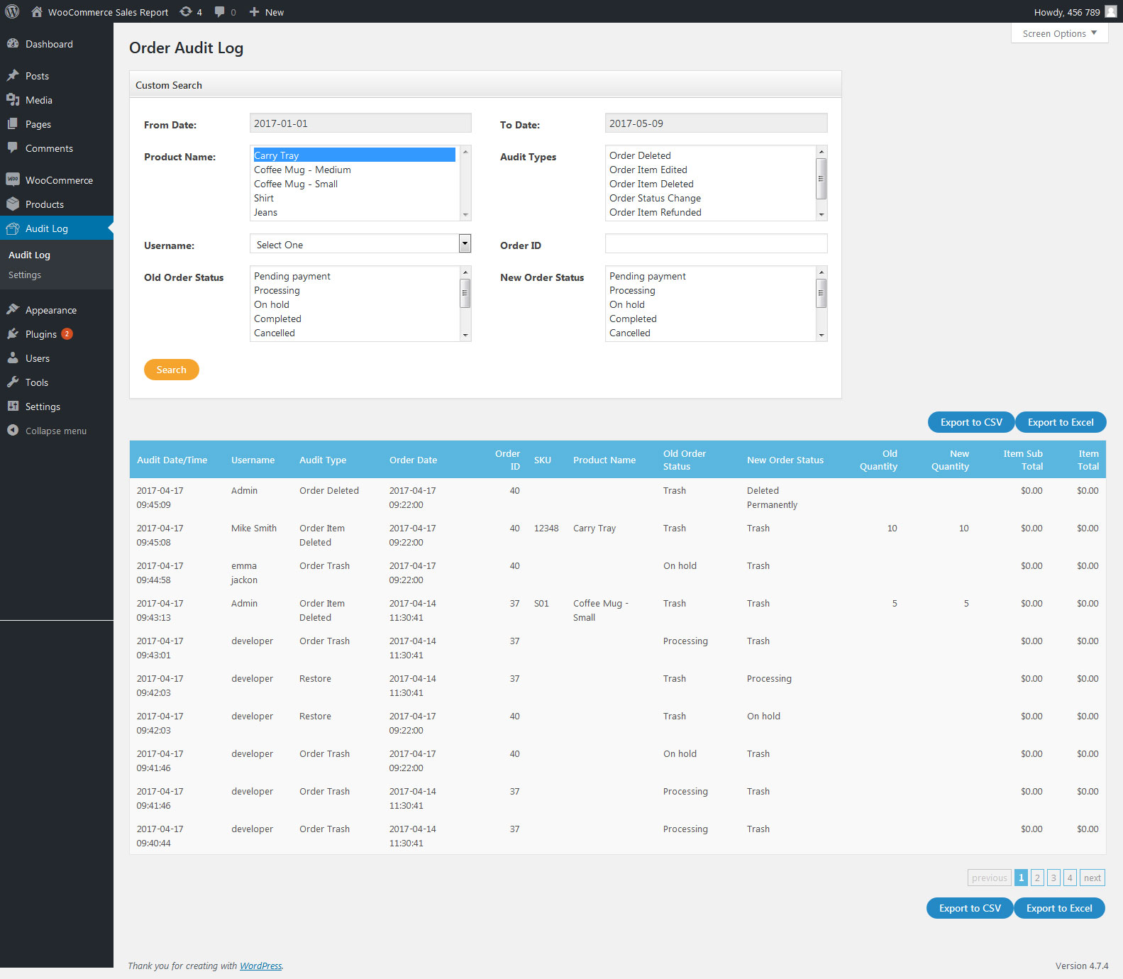 WooCommeerce Sales Order Audit Log,woocommerce order audit log ...